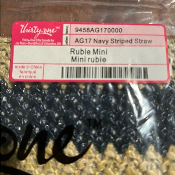 Thirty One Bundle In Navy Striped Straw - Picture 9 of 16